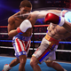 Creed punches a man using a super powerful punch.